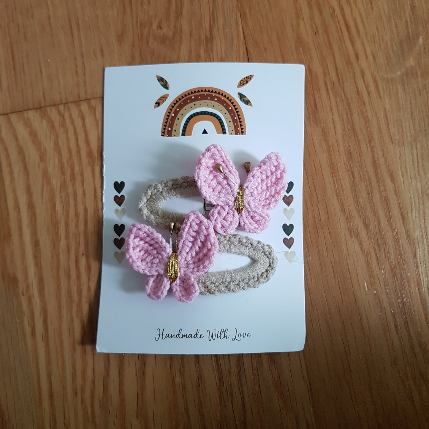 Haarklammer Schmetterling rosa