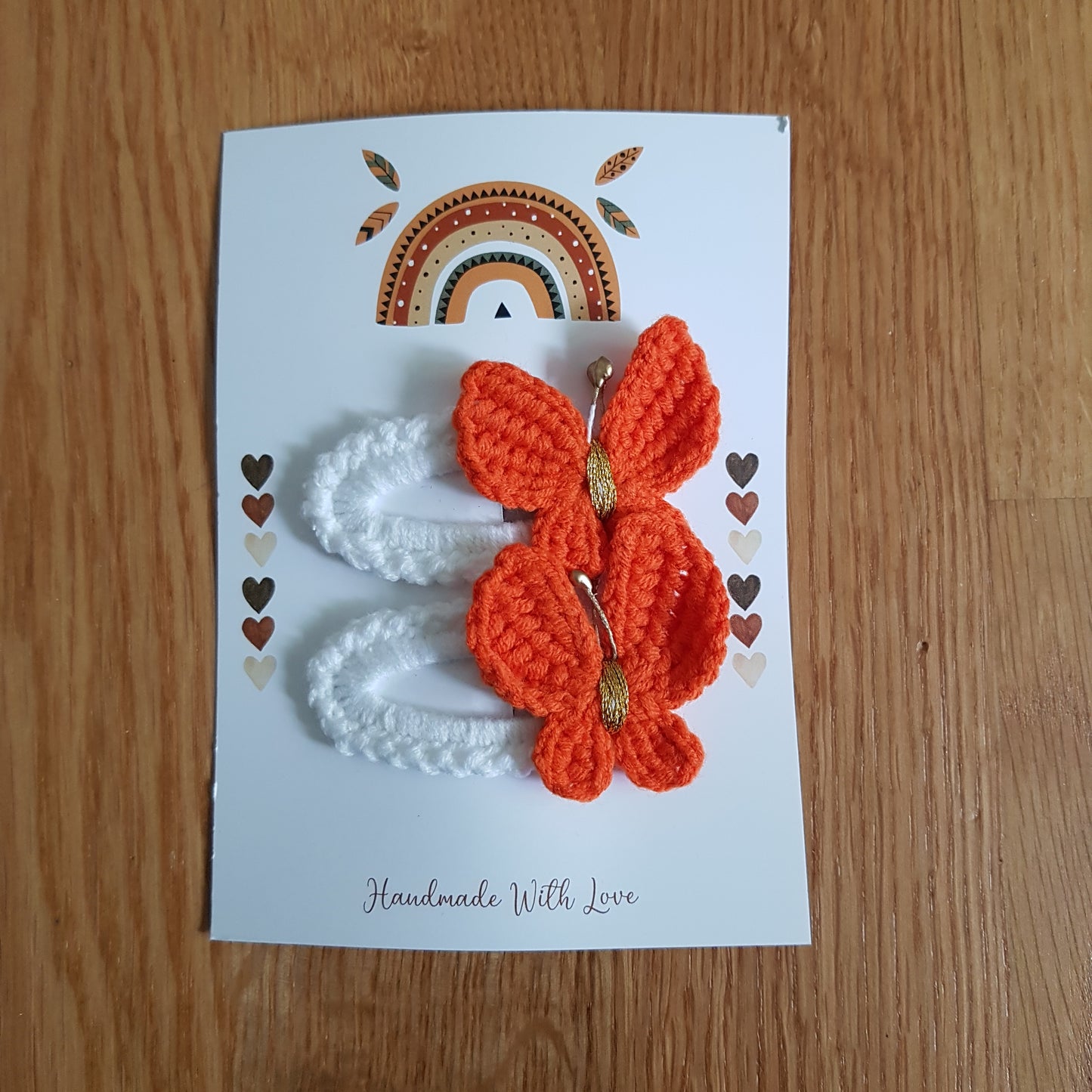 Haarklammer Schmetterling orange