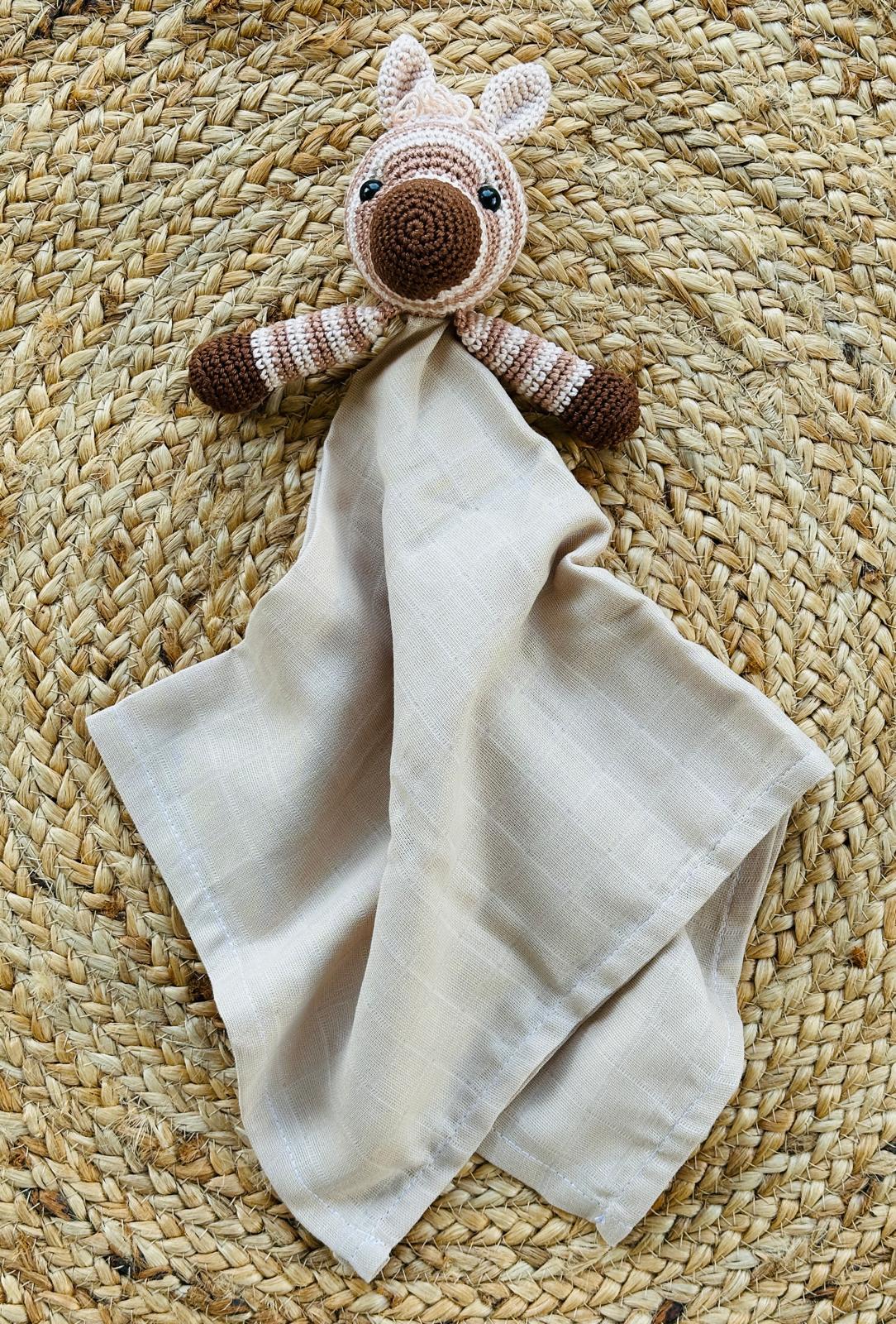 Kuscheltuch Zebra beige